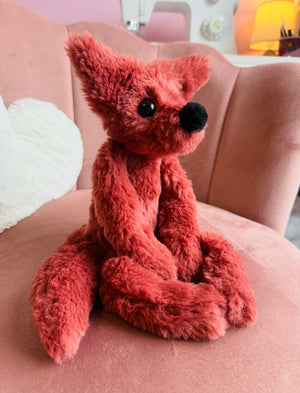 RUBY FOX - Handmade Luxury Weighted Plush Fluffy Fox Doll