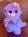 LILAC BLOSSOM OTTER (Glow in the Dark) - Handmade Luxury Weighted Plush Doll
