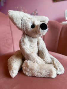 STONE FOX - Handmade Luxury Weighted Plush Fluffy Fox Doll