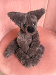 LARGE CURLY CHOCOLATE FOX - Handmade Luxury Weighted Plush Doll