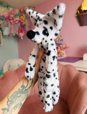 DALMATION FOX - Handmade Luxury Weighted Plush Fluffy Fox Doll
