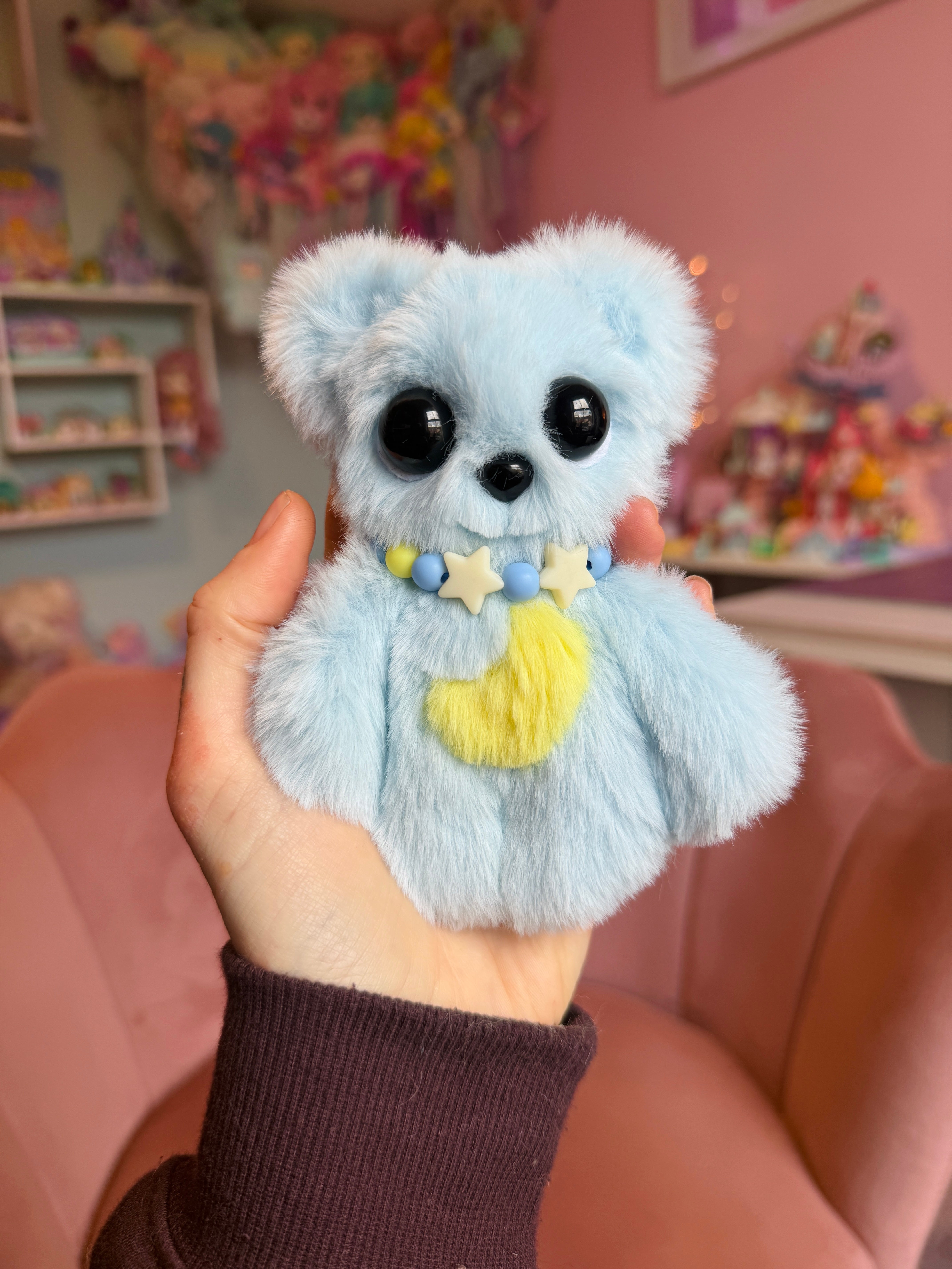 BEDTIME BEAR PALMPUFF - Handmade Mini Luxury Weighted Doll