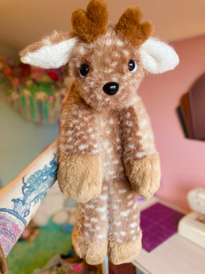 XXL FERAL WOODLAND DEER - Handmade Luxury Weighted Plush Doll
