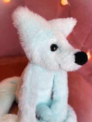 FROST FOX - Handmade Luxury Weighted Plush Fluffy Fox Doll