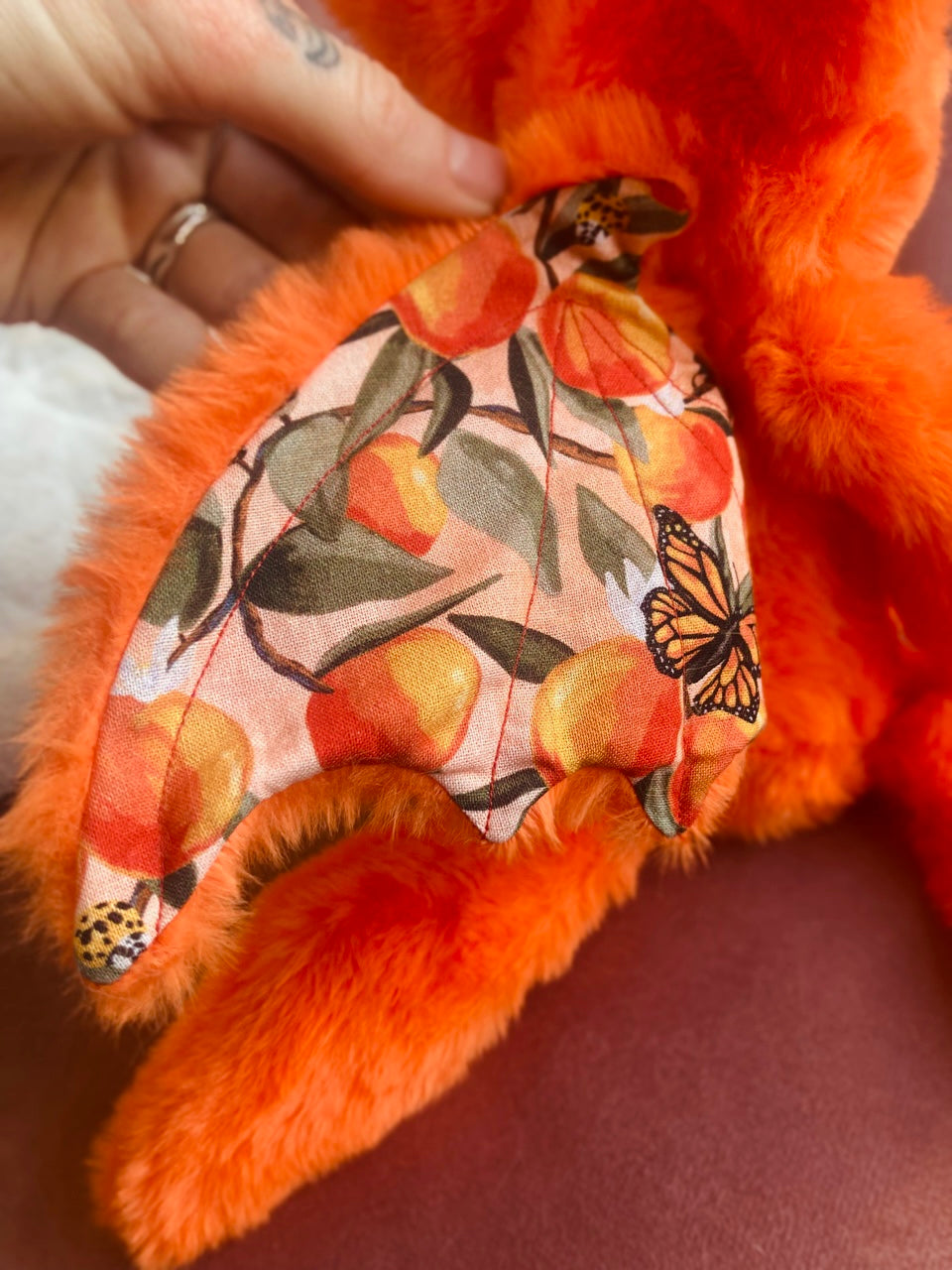 ORANGE BLOSSOM FLYING FOX - Handmade Luxury Weighted Fox Doll