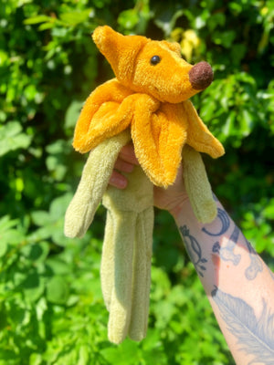SUNFLOWER FOX CUB (B) - Handmade Weighted Plush Fox Doll