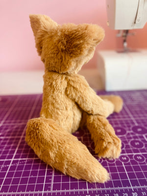 FUDGE FOX - Handmade Luxury Weighted Plush Fluffy Fox Doll