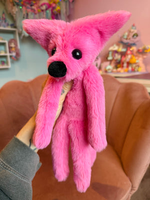 RESERVED BUBBLEGUM FOX - Handmade Luxury Weighted Fox Doll