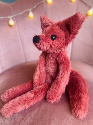 RUBY FOX (A) - Handmade Luxury Weighted Plush Fluffy Fox Doll