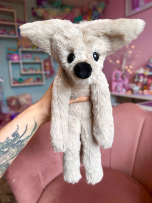 STONE FOX - Handmade Luxury Weighted Plush Fluffy Fox Doll