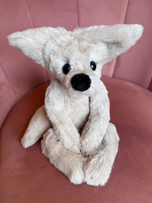 STONE FOX - Handmade Luxury Weighted Plush Fluffy Fox Doll