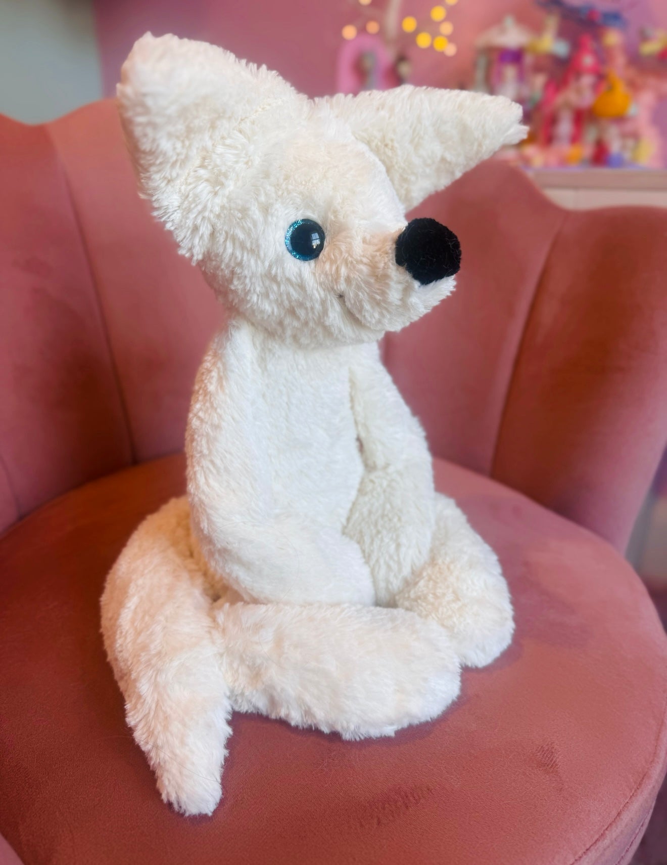 BIG ARCTIC FOX - Handmade Luxury Weighted Plush Fluffy Fox Doll