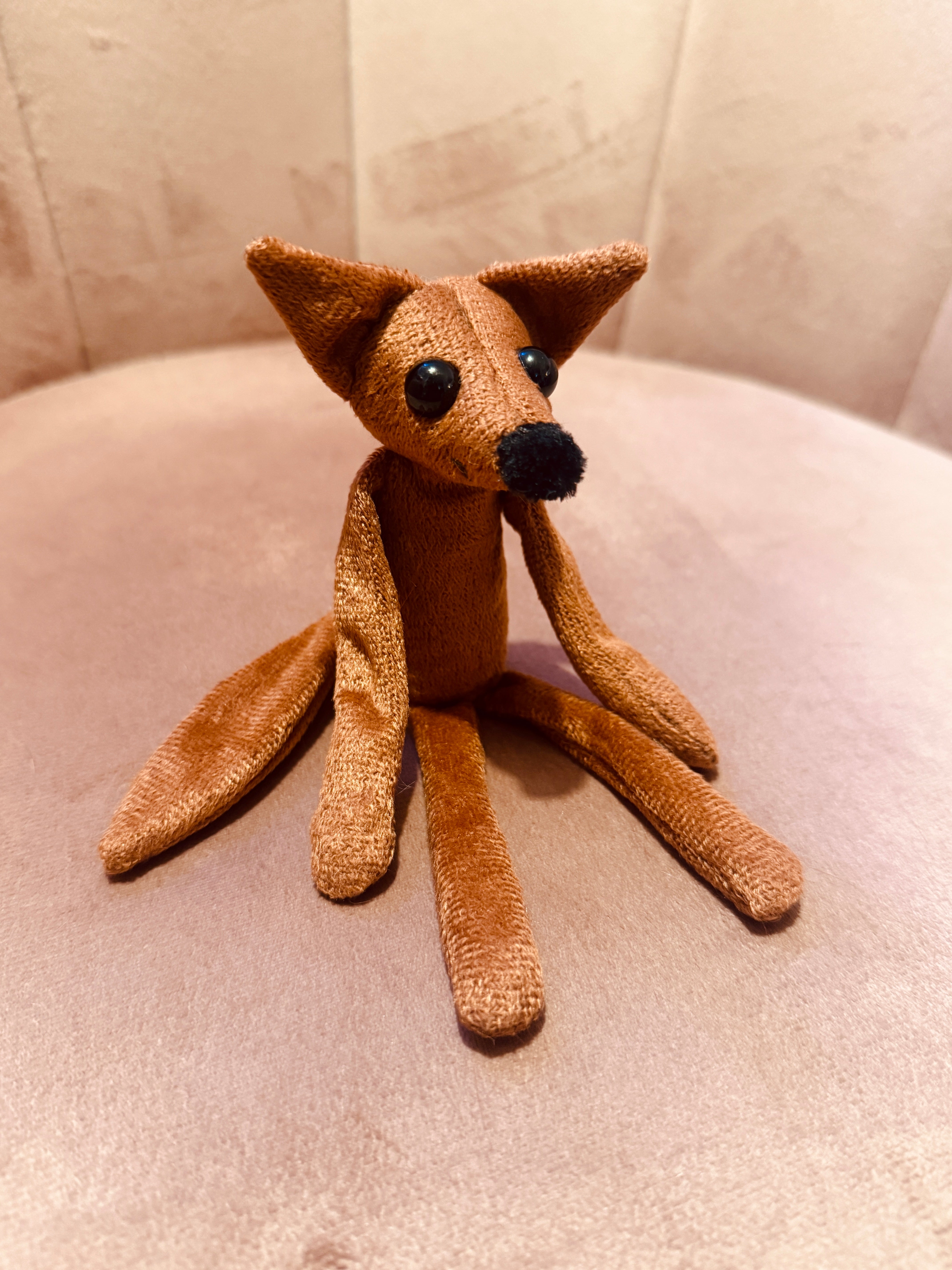 TINY MAPLE FOX (B) - Handmade Luxury Weighted Fox Doll