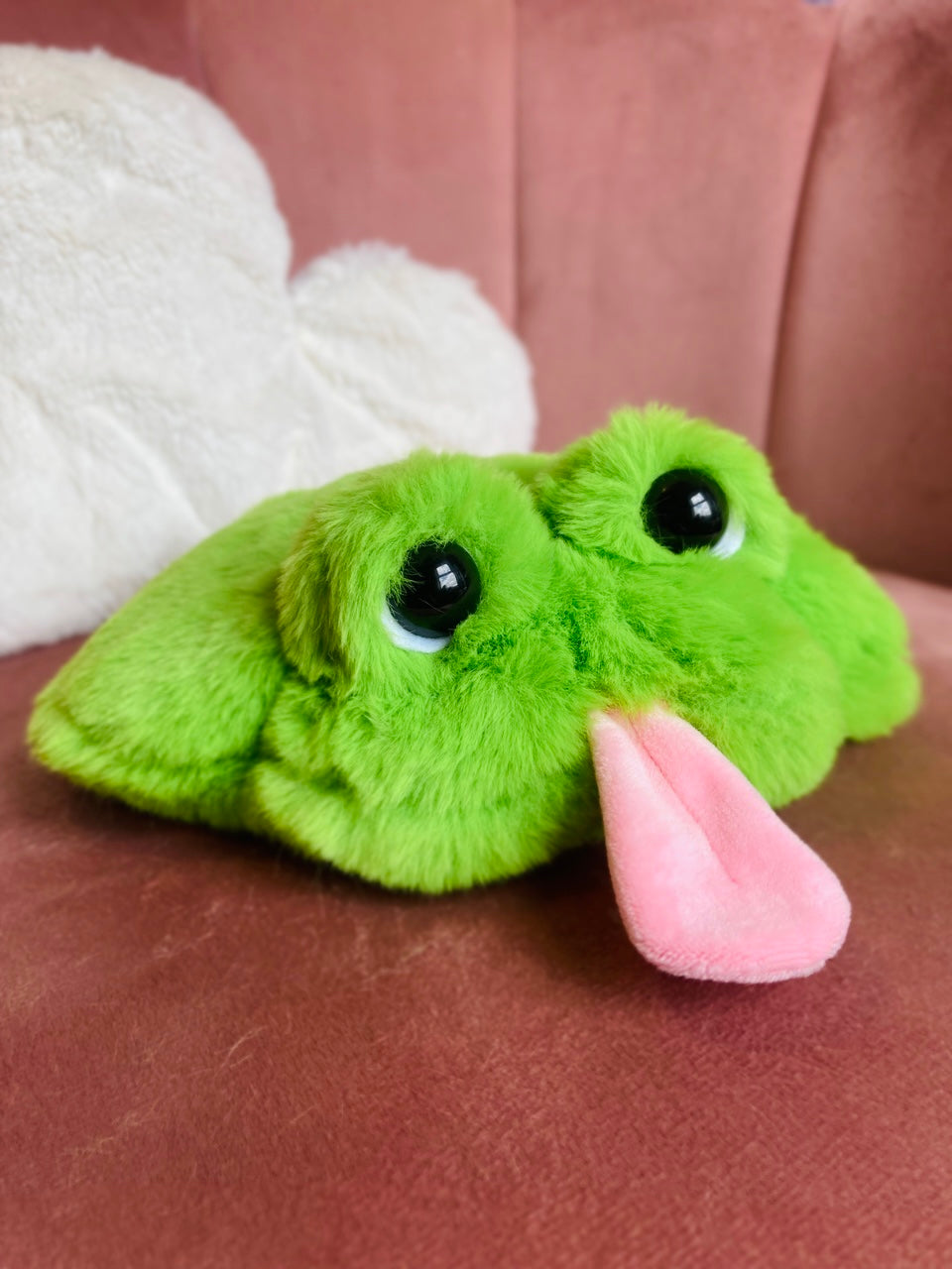 PUDDLE PET FROG - Handmade Luxury Weighted Plush Doll