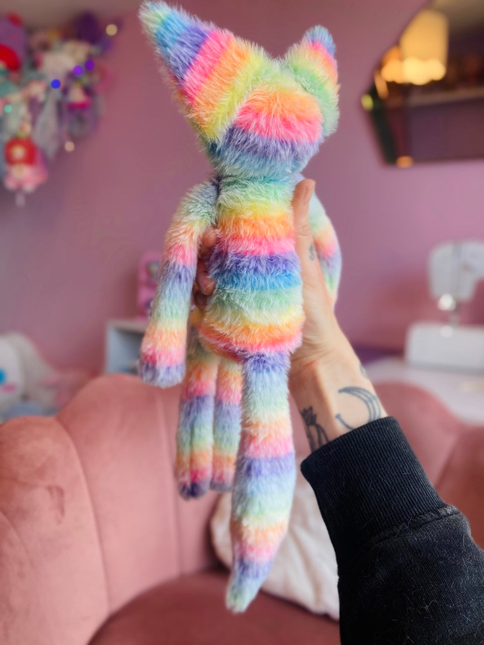 RAINBOW SHERBET FOX (B) - Handmade Luxury Weighted Fox Doll