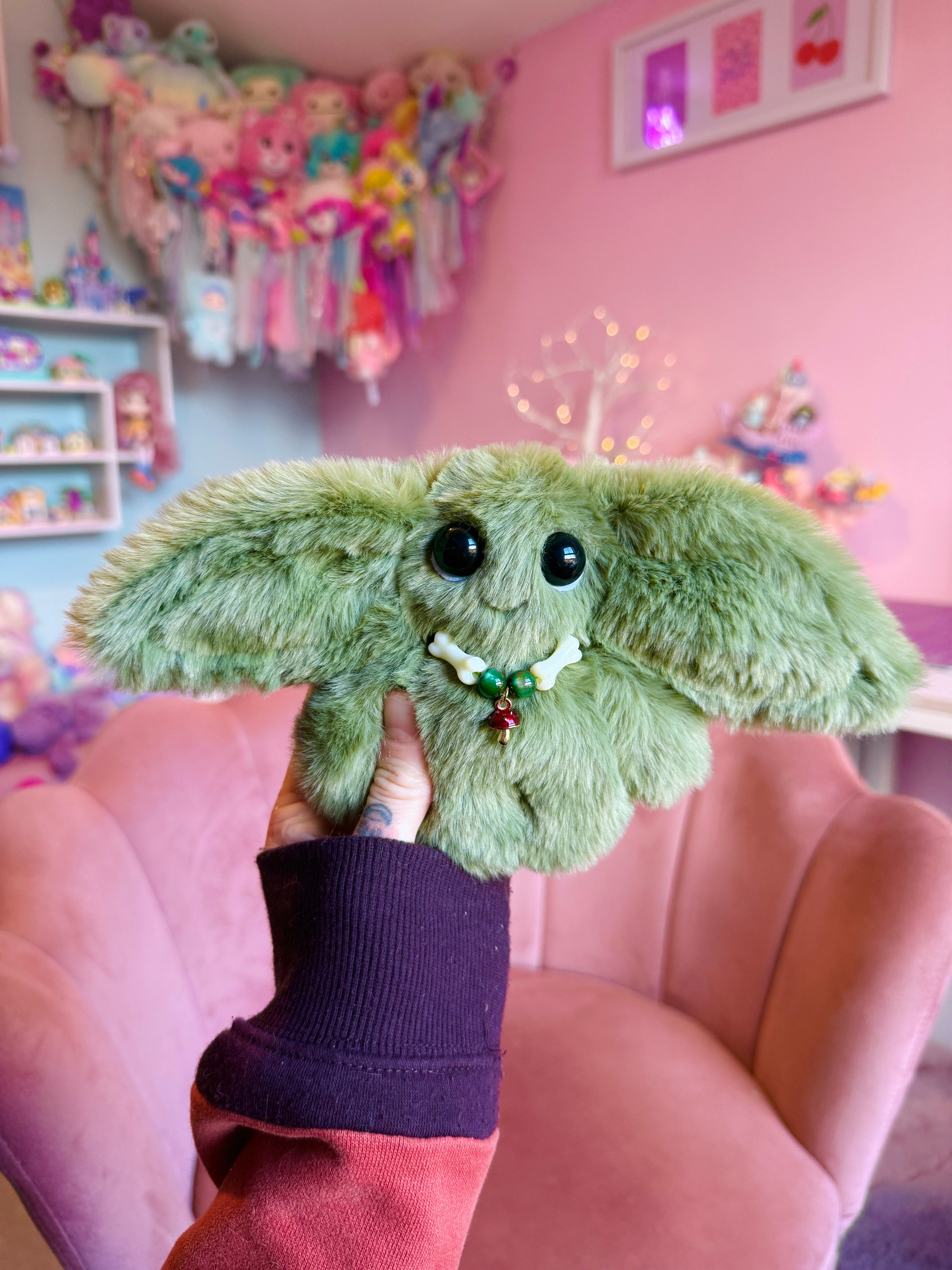 FOREST GOBLIN PALMPUFF (B) - Handmade Mini Luxury Weighted Doll