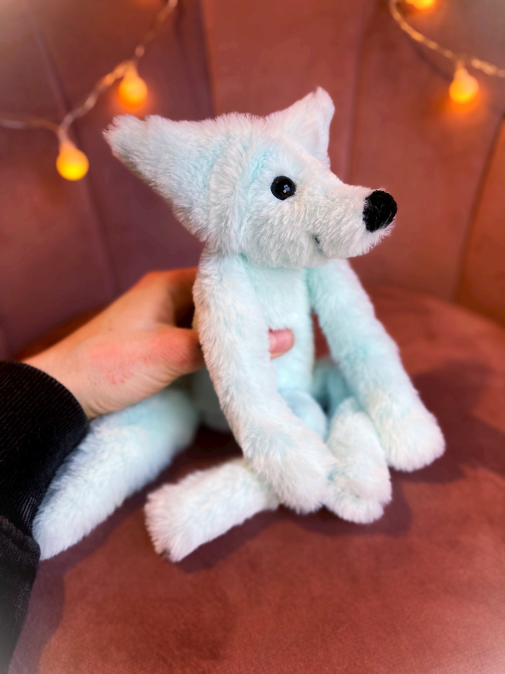 FROST FOX (C) - Handmade Luxury Weighted Plush Fluffy Fox Doll