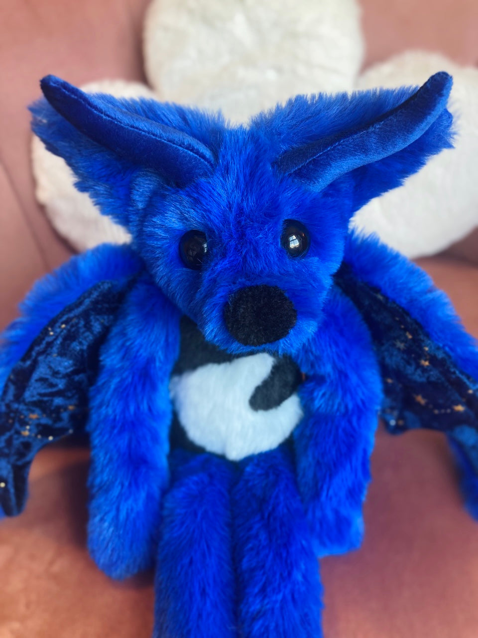 MIDNIGHT DRAGON FOX - Handmade Luxury Weighted Plush Fluffy Fox Doll