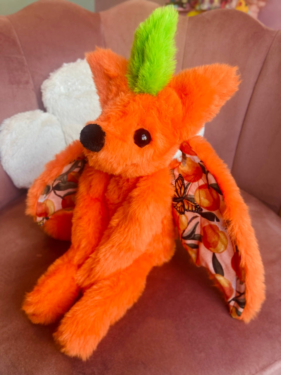 ORANGE BLOSSOM FLYING FOX - Handmade Luxury Weighted Fox Doll