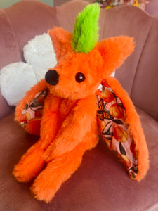 ORANGE BLOSSOM FLYING FOX - Handmade Luxury Weighted Fox Doll