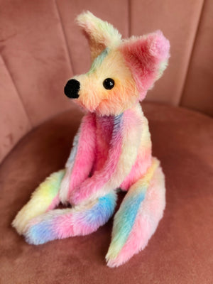 COTTON CANDY FOX (B) - Handmade Luxury Weighted Fox Doll