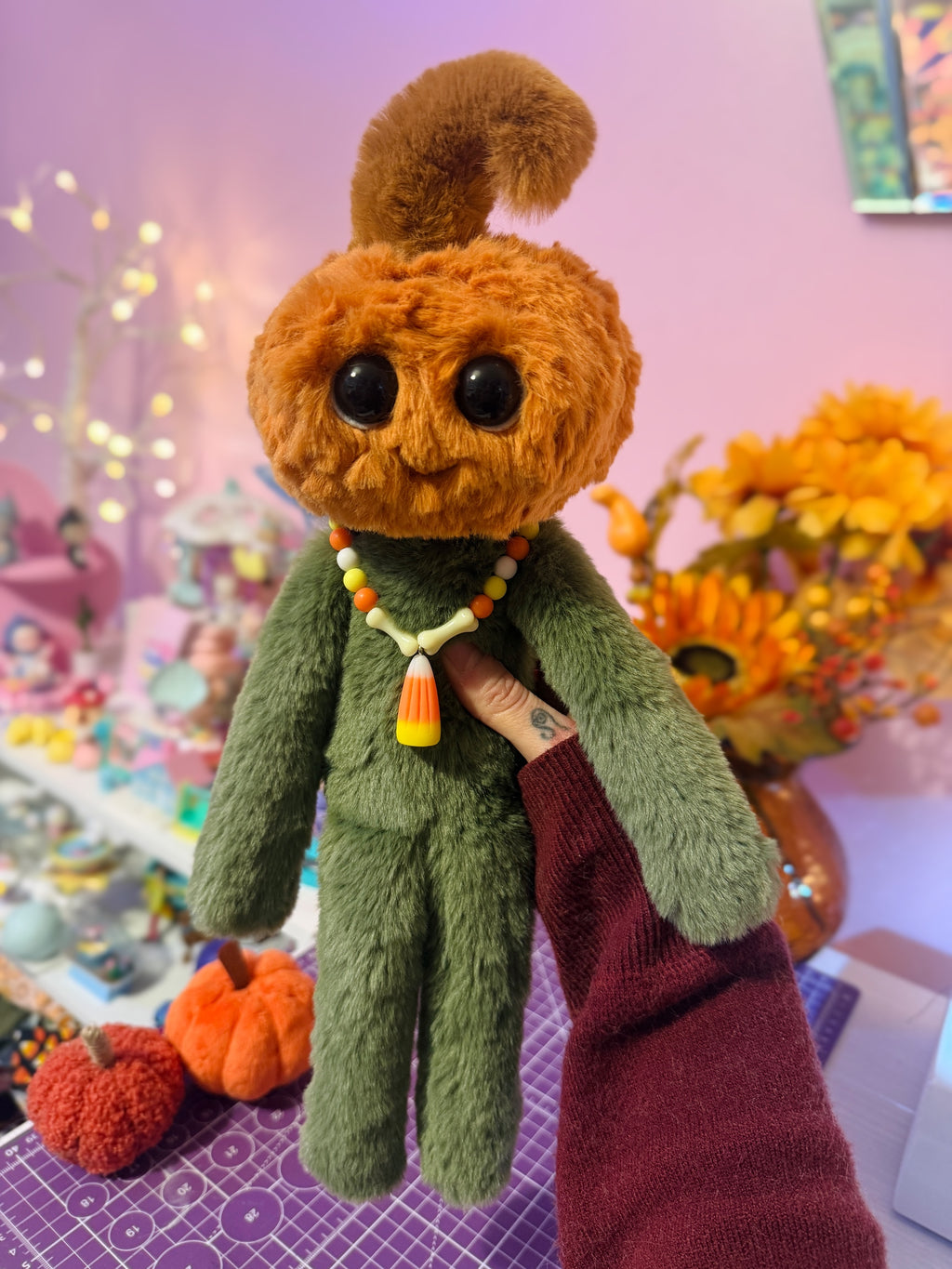 PUMPKIN PICKER FULL SIZE DOLL - Handmade Luxury Weighted Doll