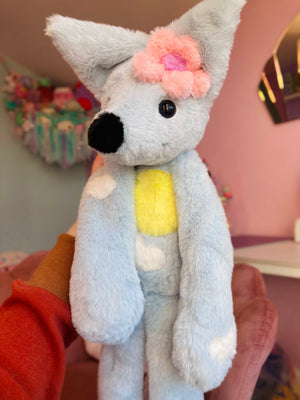 XL SPRING BLOOMS FOX - Handmade Luxury Weighted Plush Fluffy Fox Doll