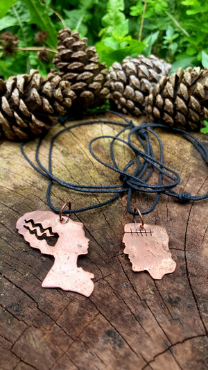 BRIDE Handmade Copper Bride of Frankenstein Necklace