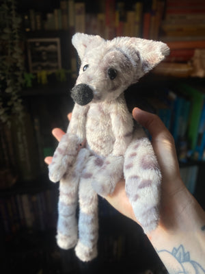 SNOW LEOPARD FOX - Handmade Luxury Weighted Plush Fluffy Fox Doll
