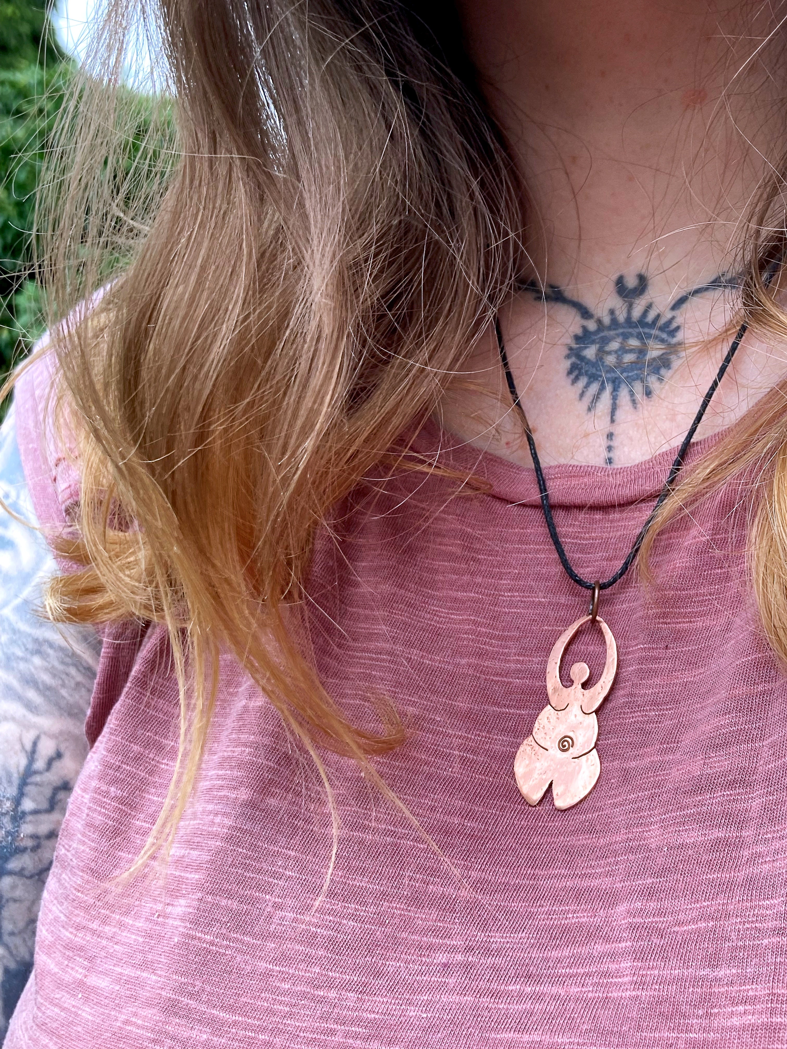 ANCIENT GODDESS Handmade Copper Necklace