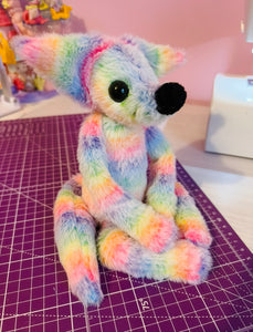 RAINBOW SHERBET FOX - Handmade Luxury Weighted Fox Doll