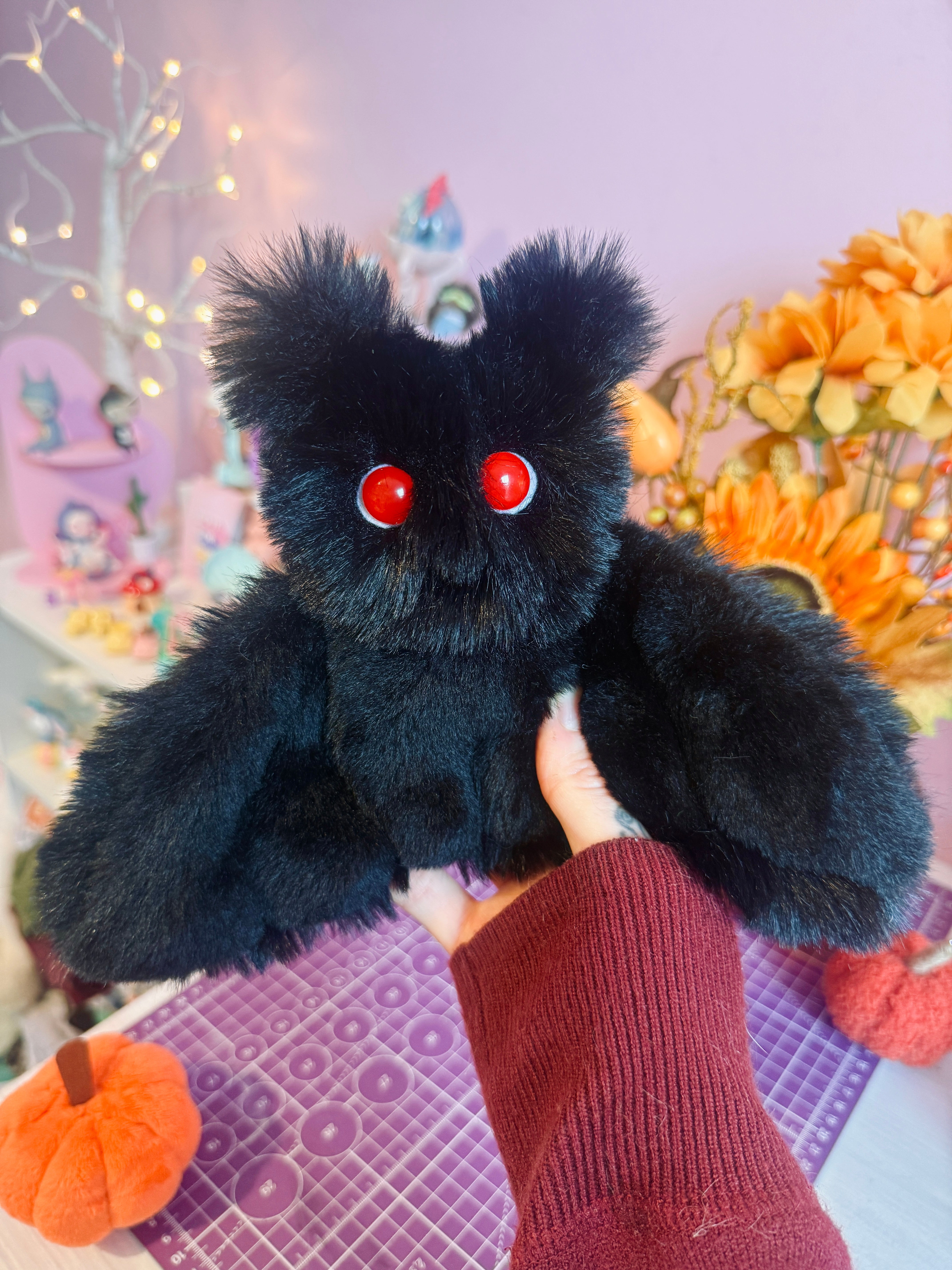 MOTHMAN PALMPUFF - Handmade Mini Luxury Weighted Doll