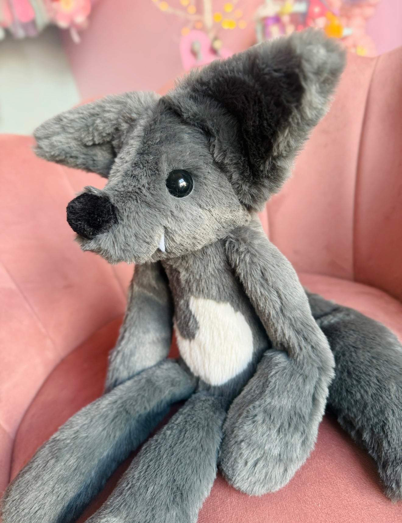 BIG GREY🌙WOLF - Handmade Luxury Weighted Plush Fluffy Fox Doll