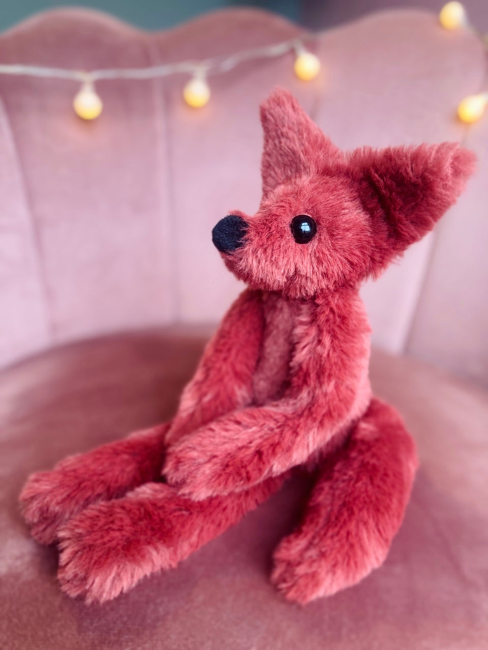 RUBY FOX (B) - Handmade Luxury Weighted Plush Fluffy Fox Doll