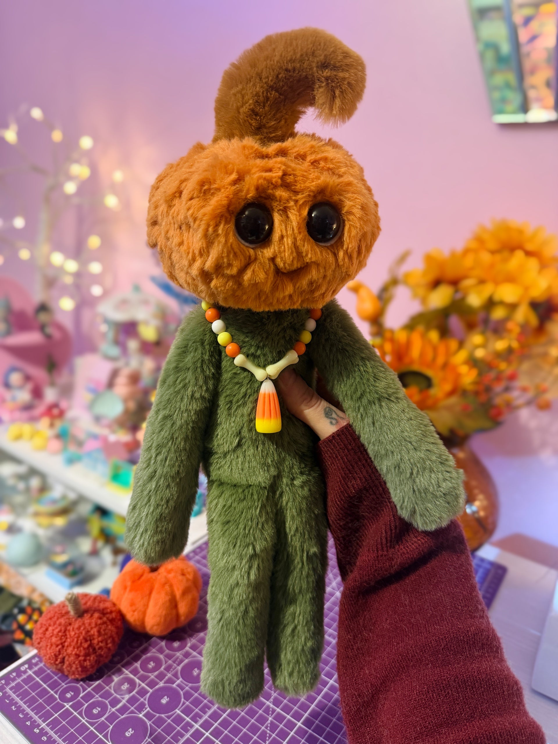 PUMPKIN PICKER FULL SIZE DOLL - Handmade Luxury Weighted Doll