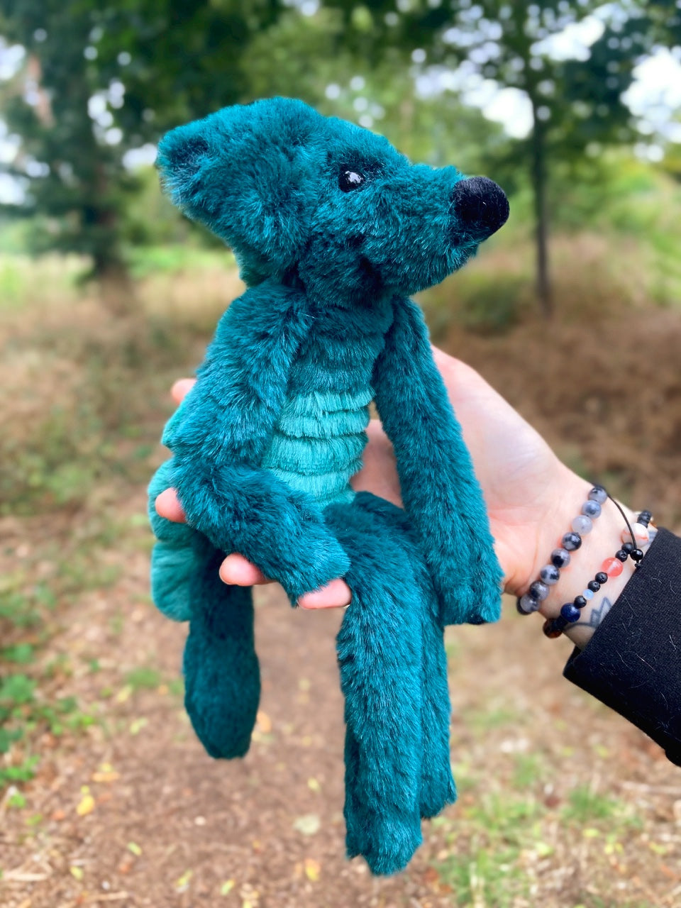 DINO FOX - Handmade Luxury Weighted Plush Fluffy Fox Doll