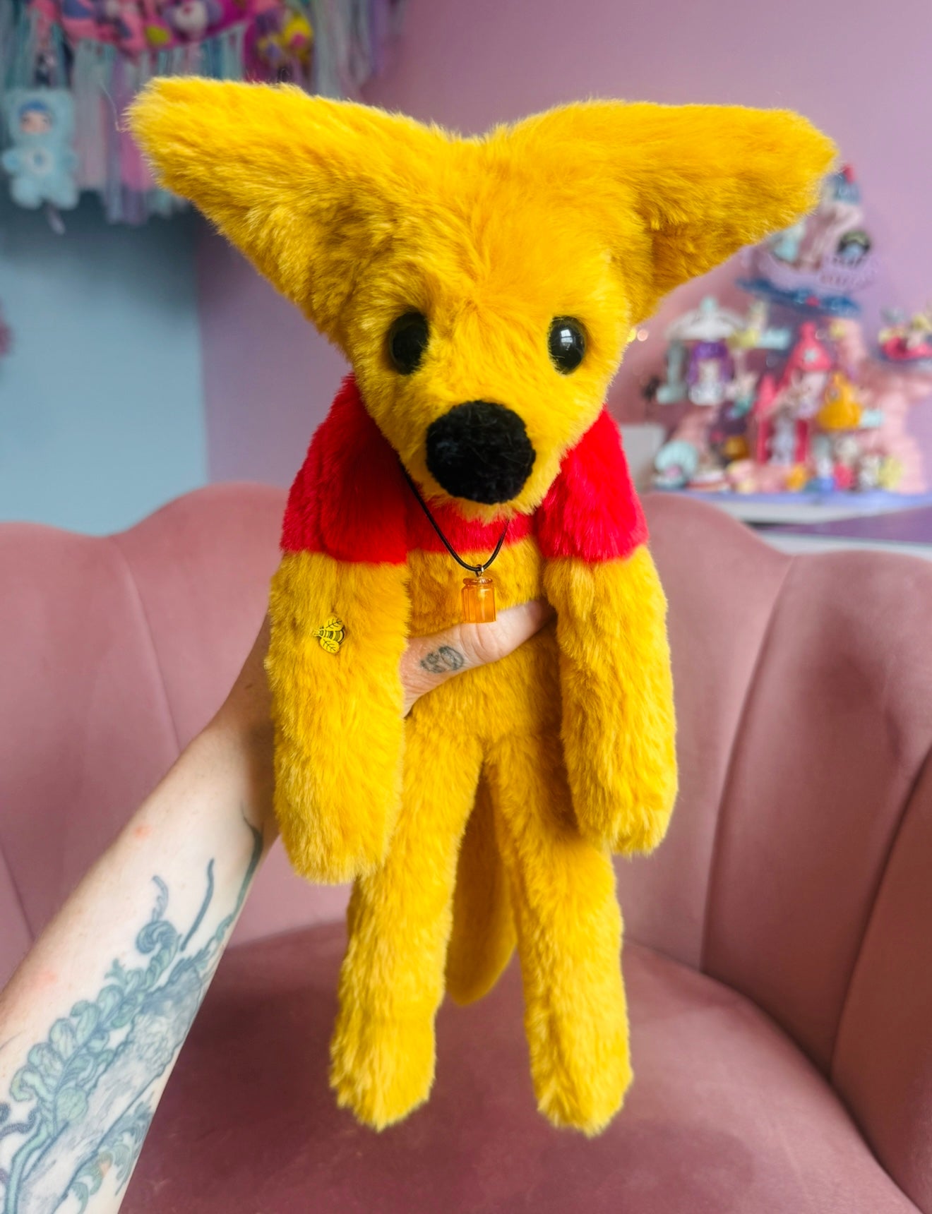 WINNIE THE POOH FOX (A) - Handmade Luxury Weighted Plush Fluffy Fox Doll