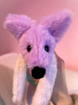 COLOUR BLOCK SORBET FOX - Handmade Luxury Weighted Plush Fluffy Fox Doll