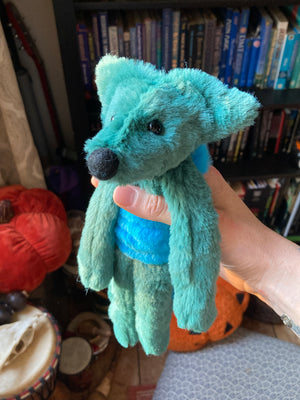 DINO FOX - Handmade Luxury Weighted Plush Fluffy Fox Doll