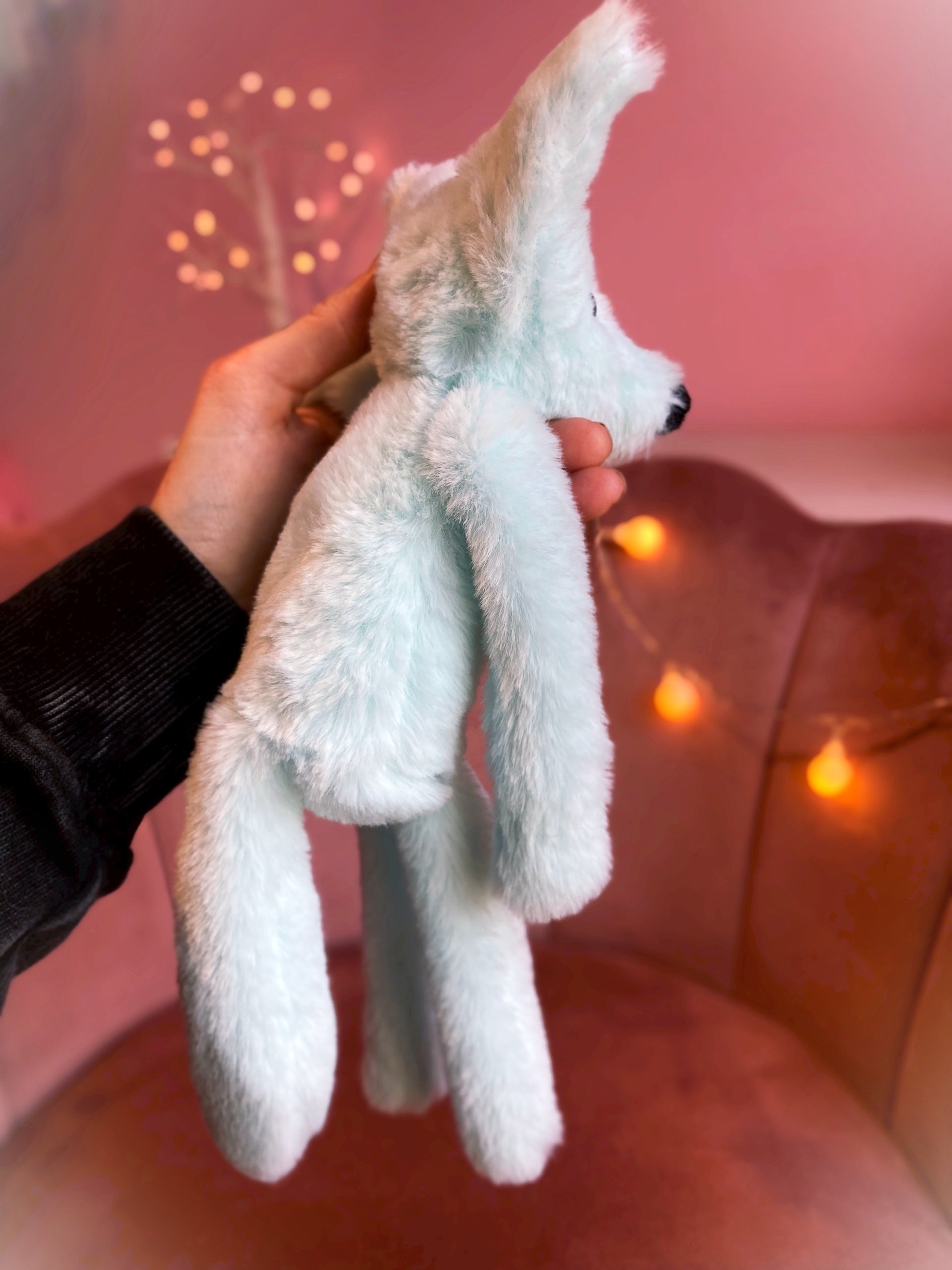 FROST FOX (A) - Handmade Luxury Weighted Plush Fluffy Fox Doll