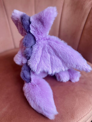 LAVENDER DRAGON FOX - Handmade Luxury Weighted Plush Fluffy Fox Doll