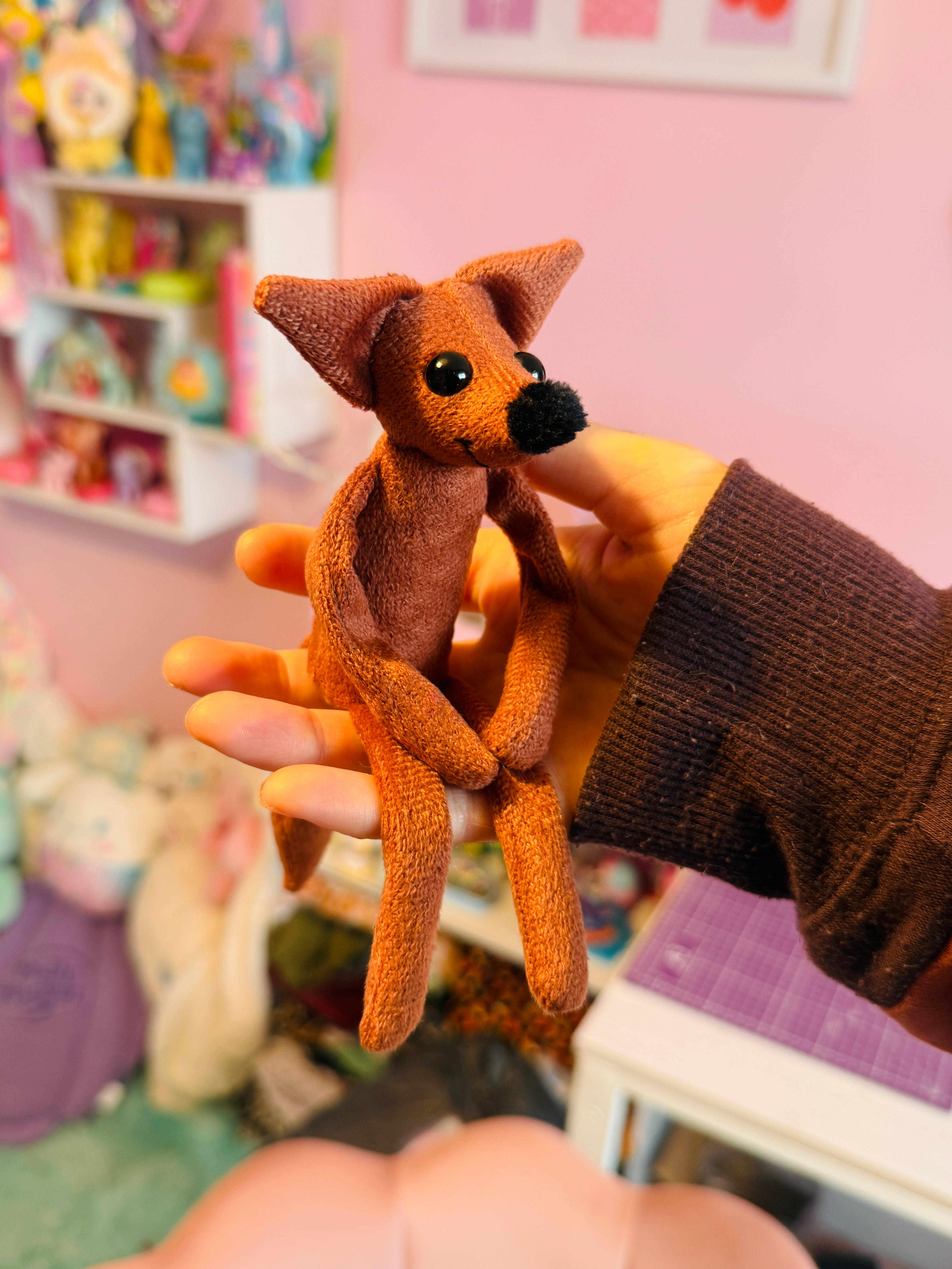 TINY MAPLE FOX (RESERVED) - Handmade Luxury Weighted Fox Doll