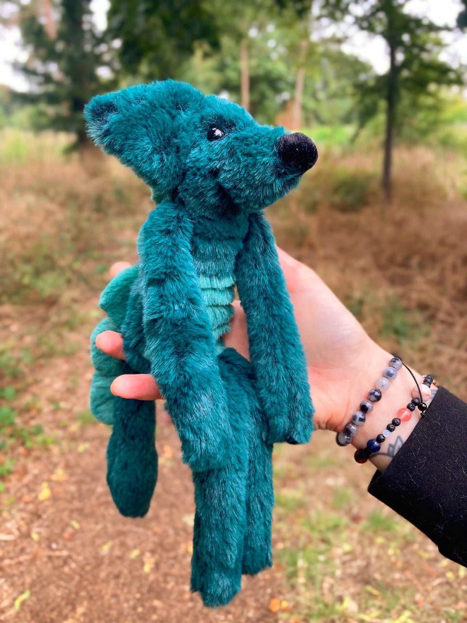 DINO FOX - Handmade Luxury Weighted Plush Fluffy Fox Doll