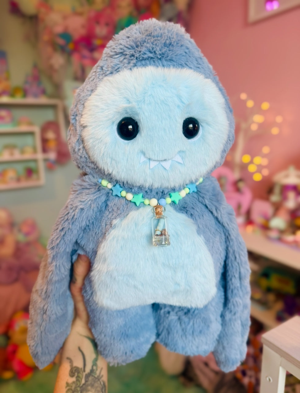 ‼️RESERVED FOR AMY‼️BUBBLECHUB THE SHARK - Handmade Luxury Weighted Pudgepuff Doll