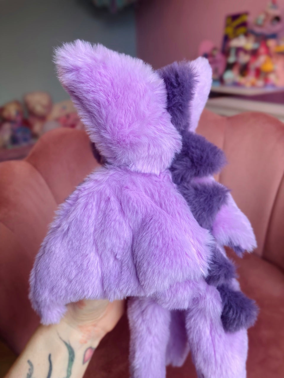 LAVENDER DRAGON FOX - Handmade Luxury Weighted Plush Fluffy Fox Doll