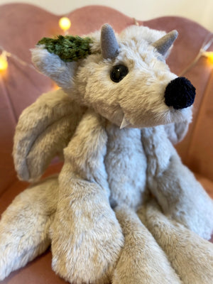 XL GARGOYLE FOX - Handmade Luxury Weighted Plush Fluffy Fox Doll