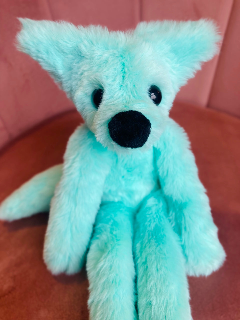 MINT SORBET FOX - Handmade Luxury Weighted Plush Fluffy Fox Doll