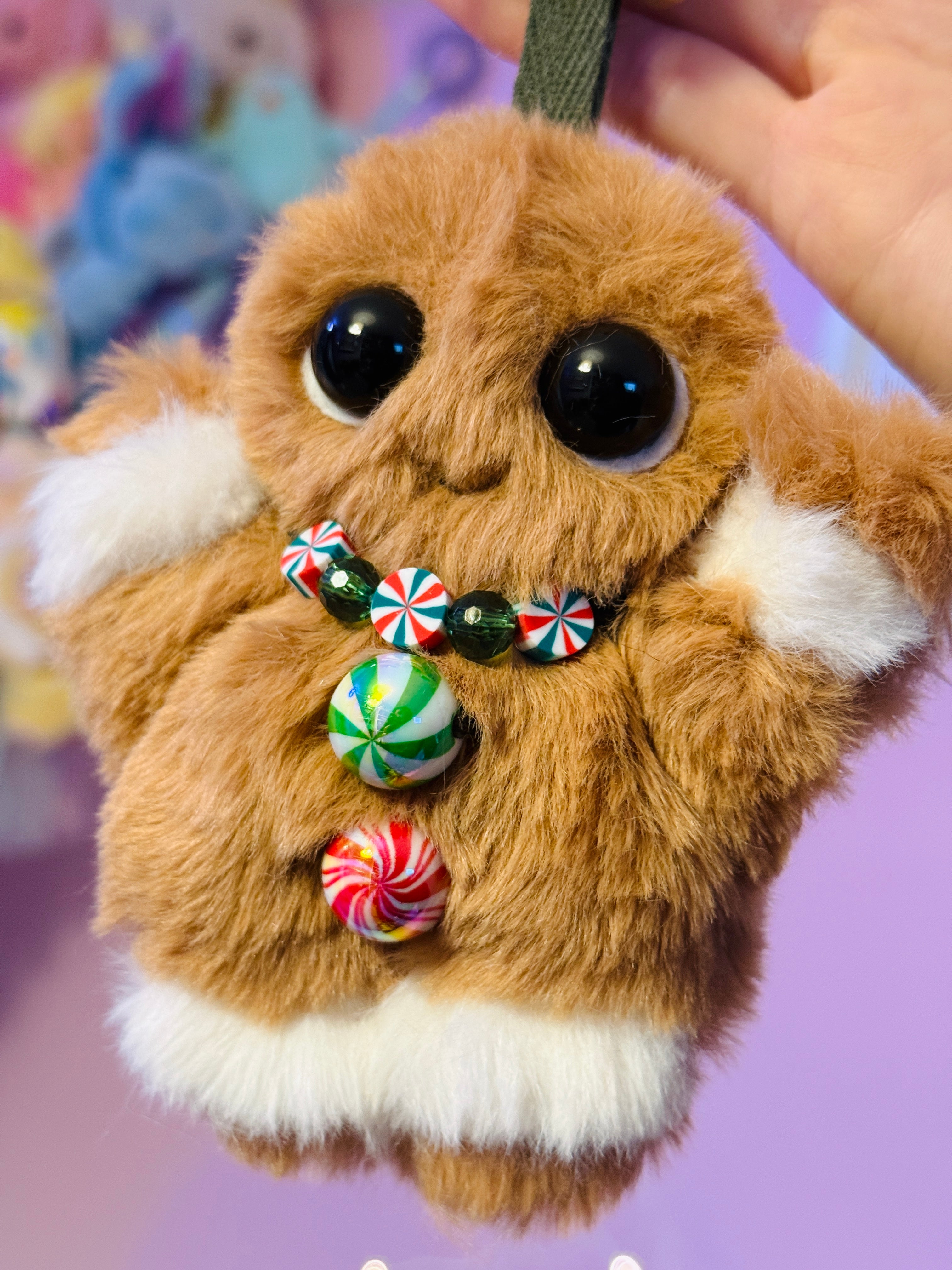 GINGERBREAD PALMPUFF PENDANT (B) - Handmade Mini Luxury Weighted Doll