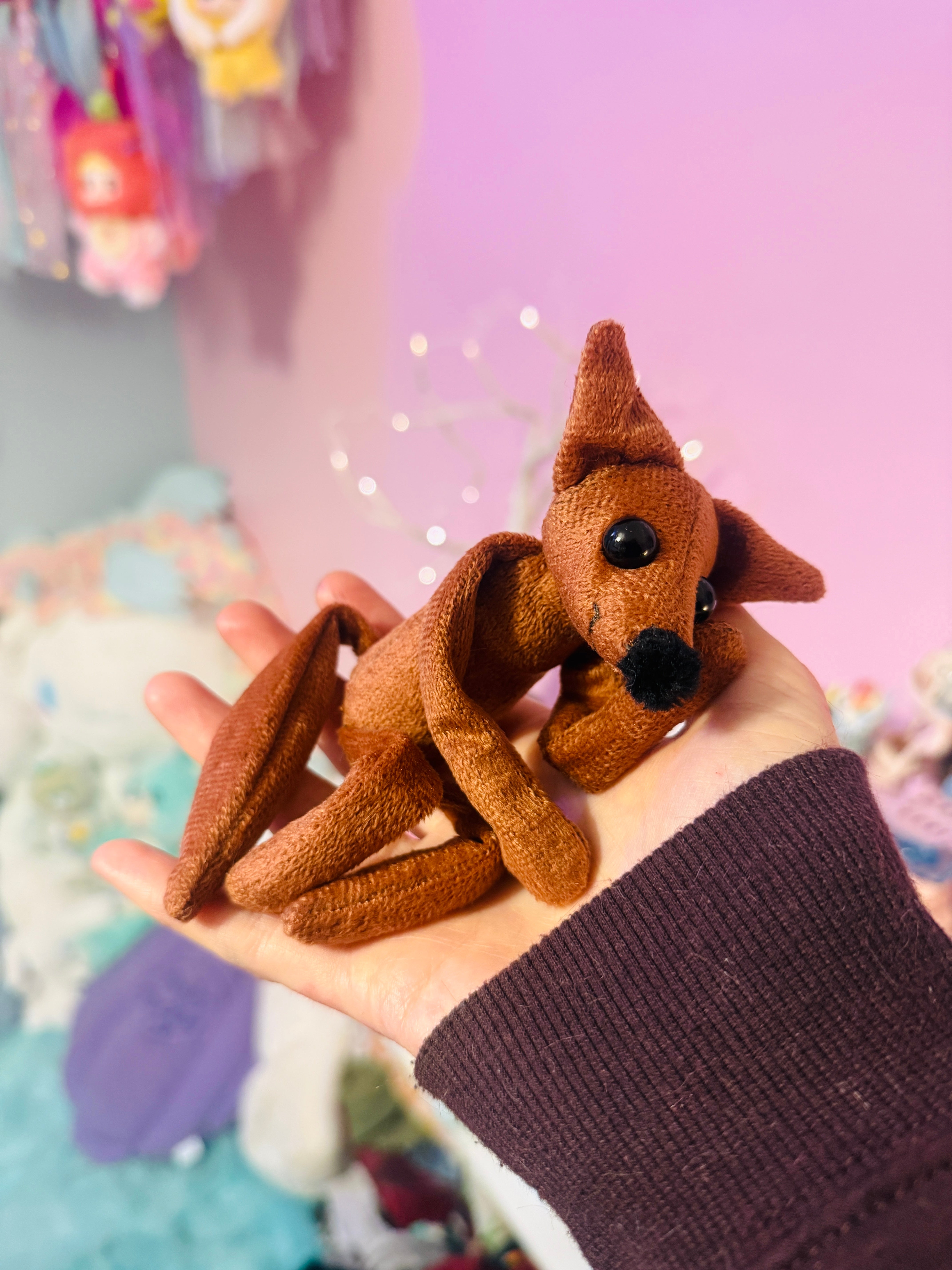 TINY MAPLE FOX (B) - Handmade Luxury Weighted Fox Doll