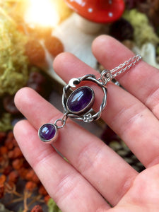 COSMIC FLOW Handmade Sterling Silver Necklace with Amethyst